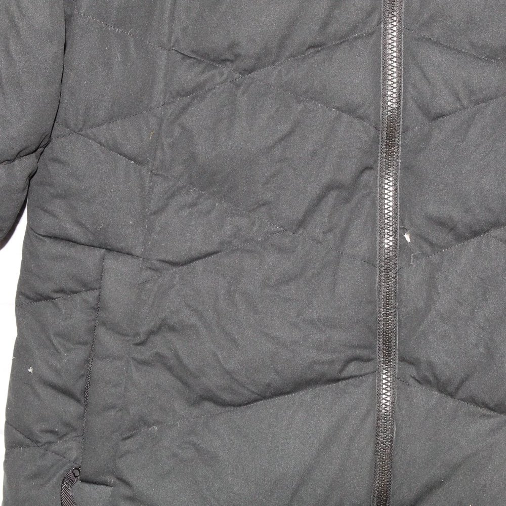 LL Bean Detachable Hoodie Quilted Lined Long Down Coat Size L - Picture 4 of 8